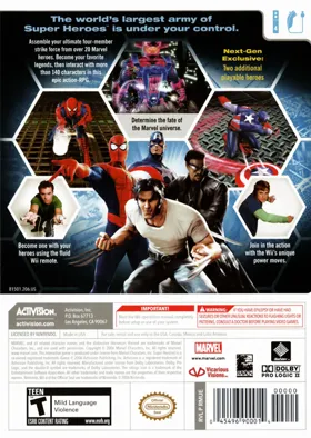 Marvel - Ultimate Alliance box cover back